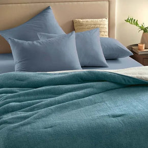 Coperta Chamber in 100% Poliestere a 300 Fili - Blu