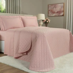 Completo Letto 7 Pezzi 150 Fili con Copriletto- Colore Rosa Vintage - Life&Color