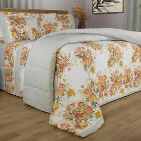 Completo letto 5 pezzi in Percalle di Cotone 200 fili con Piumino - Sherry Grigio - Life&Color