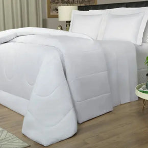 Completo Letto 7 Pezzi in Percalle di Cotone 200 Fili con Copriletto- Vita Bianco - Life&Color