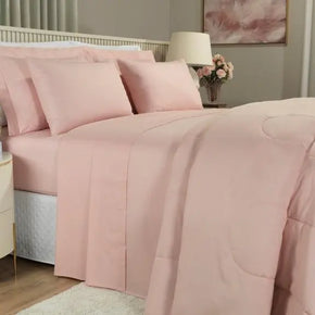 Set di Lenzuola in Puro Cotone 150 fili - Colore Rosa Vintage - Life&Color