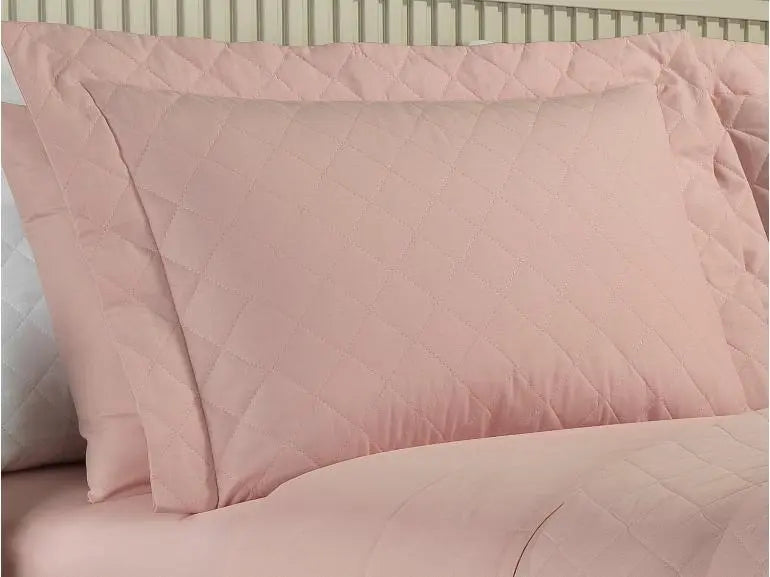 Set 1 Copriletto + 2 Copriguanciale 150 Fili - Colore Rosa Vintage - Life&Color