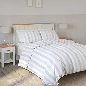 Copripiumino Glicine a righe in 100% Cotone - Grigio