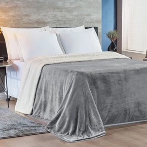Coperta Alaska Double Face - Plaid Flanella Sherpa Effetto Lana di Pecora - Life&Color