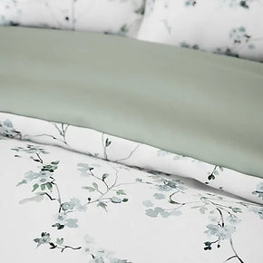 Completo letto in raso di puro cotone con stampa di fiori di ciliegio - Life&Color